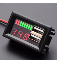 USB Soketli Voltmetreli Akü Kapasite Göstergesi 12V Pil uyumlu