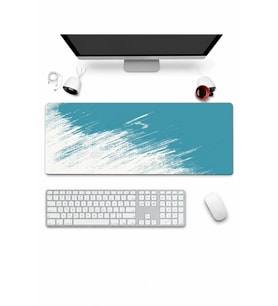 SonicTouch Klavye Mousepad 32x70cm Dikişsiz Pürüzsüz Sıvı Geçirmez Kaymaz Taban Turkuaz Geçiş
