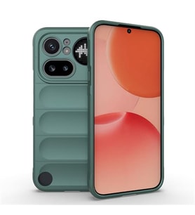 Coverzone Nothing Phone 4A Pro İle Uyumlu Kılıf TPU Oyuklu Arka Yüzey Z-Etnik Esnek Silikon Kapak Phone 4A Pro için O-tto Prime Silikon Kılıf Koyu Yeşil