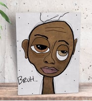 BK Gift The Lazy People Collection Stoned Girl Tasarımlı Dekoratif Mini Kanvas Tablo 15x20cm-1