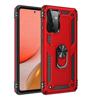 Durukar® Samsung Galaxy A72 Kılıf Sofya Yüzüklü Silikon Kapak - Kırmızı