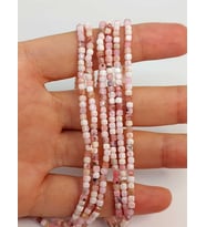 Pembe & Beyaz Opal Taşı Küp Şekilli Dizi 2.5mm (45310)