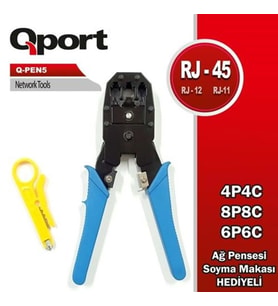QPORT Q-Pen5 RJ11/RJ12/RJ45 Kablo Sıkma Pensesi