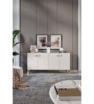 Vns Moduler Zeugma Konsol Mdf Mebran Kapak Ekru Gold