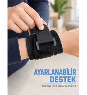 Bilek Destekliği Ayarlanabilir Çift Bantlı Cırtlı Sporcu Bilekliği