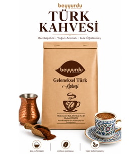 Türk Kahvesi Beyyurdu Bol Köpüklü Yoğun Aromalı Taze Öğütülmüş Kahve