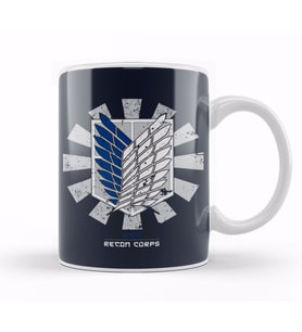 Recon Corps Retro Japanese Attack On Titan Kupa Bardak Porselen