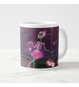 Halloween Hayalet Pembe Porselen Kupa Bardak