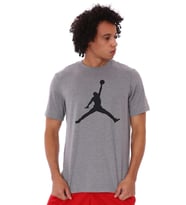 Nike Air Jordan Jumpan Short-Sleeve Crew Grafik Baskılı Erkek Günlük Tişört Gri Siyah