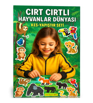 Cırt Cırtlı Hayvanlar Dünyası Kes-Yapıştır Seti