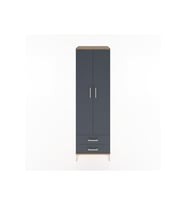 Hyperion Dolap 4 Raflı 2 Çekmeceli 2 Kapaklı 60x44x195 Çam-Antrasit