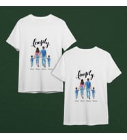 Aile Tasarımlı Tişört Kişiye Özel ( Unisex - Büyük - Çocuk )