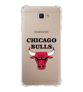Samsung Galaxy J7 Prime  Köşe Korumalı Antişok Kapak Chicago Bulls Tasarımlı Şeffaf Silikon Kılıf