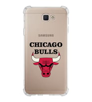 Samsung Galaxy J7 Prime  Köşe Korumalı Antişok Kapak Chicago Bulls Tasarımlı Şeffaf Silikon Kılıf