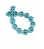 Turkuaz Sıkma Doğal Taş Parlak Mavi Daire Kesim 15x5mm Dizi [B+]