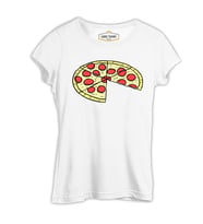 Baba / Anne - Pizza Beyaz Kadın Tshirt