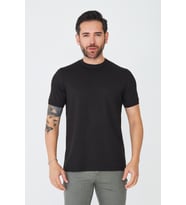 Siyah Bisiklet Yaka Basic T-shirt