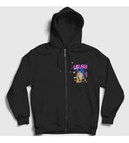 Presmono Unisex Siyah Lalisa Lisa Blackpink K Pop Fermuarlı Kapüşonlu Sweatshirt 440678tt