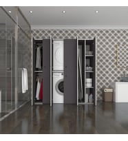 Kenzlife çamaşır-kurutma makinesi dolabı ve giysi dolabı suyuti sağ gri 180*170*60  banyo (Beyaz)