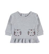 Civil Baby Kedi Baskılı 6-18 Ay Sweatshirt - Gri