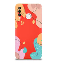 PrintiFy Huawei P 30 Lite Uyumlu Lansman Kılıf Karışık Renkler Tasarımlı İçi Kadife  Kapak (Kırmızı)