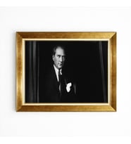 Tablore Atatürk Siyah Beyaz Portre Çerçeveli Tablo İkonik Fotoğraf Duvar Dekoru