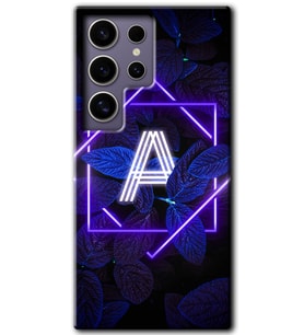 Galaxy S24 Ultra Kılıf HD Desen Baskılı Kılıf - Dark Neon Yaprak A Harfi