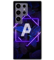 Galaxy S24 Ultra Kılıf HD Desen Baskılı Kılıf - Dark Neon Yaprak A Harfi