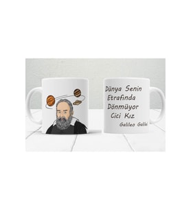 Kişiye Özel Galilo Cici Kız Baskılı Hediye Kutulu Kupa Bardak