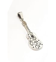 Gitar tasarımı gümüş kolye ucu
