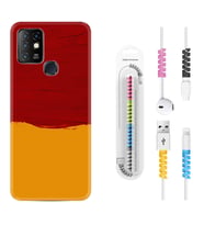 INFINIX Hot 8 9 10 11S Hot 10 Play 10T Kılıf Kablo Koruma Spiral Silikon Sarı Kırmızı Boya 1708