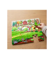 Küçük Ev ve Tarla Manzarası Tasarımlı 24 Parça Ahşap Çocuk Puzzle MPK0907