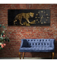 Saatli Leopar Cam Tablo