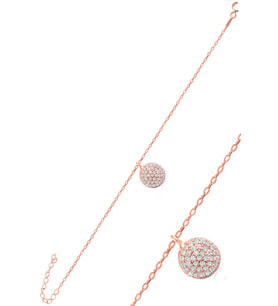 Söğütlü Silver Gümüş rose zirkon taşlı yuvarlak bileklik