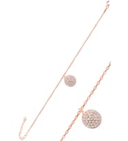 Söğütlü Silver Gümüş rose zirkon taşlı yuvarlak bileklik