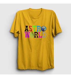 Presmono Unisex Sarı Astroworld V2 Travis Scott T-Shirt 43966tt (Sarı)