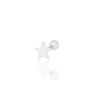 Gümüş rodyumlu yıldız modeli Tragus helix Piercing küpe SGTL12318RODAJ