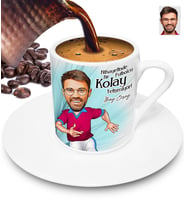 Nihayetinde Taraftar Kolay Yetişmiyor Kişiye Özel Karikatürlü Türk Kahvesi Fincanı (Beyaz)