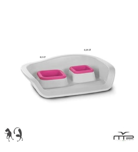 Mp Sıçratmayan Mama/Su Kabı Nembo İkili 0,3+0,25L