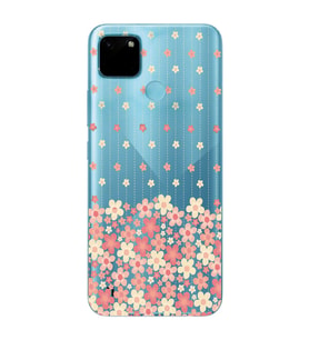 Realme C21Y/C25Y Uyumlu Çiçek Desenli Şeffaf Telefon Kılıfı