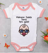 BK Kids Kişiye Özel Pembe Bebek Body Zıbın - Model 103