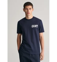 Gant Saf Pamuk Regular Fit Bisiklet Yaka Erkek Tişört 433.l Lacivert