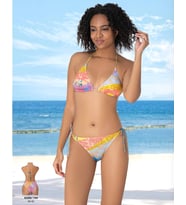 Renkli Desenli Üçgen Bikini Takımı – Bağlamalı 38