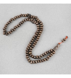 Şimşir Ağacı Renkli Vernikli 99luk Tekerlek Kesim 7x5mm Tesbih - Koyu Kahverengi