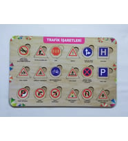 Ahşap Trafik Işaretleri Puzzle Eğitici Oyuncak