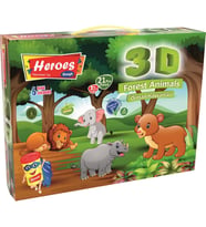 HEROES 3D ORMAN HAYVANLARI 6 RENKLİ OYUN HAMURU ERN-571