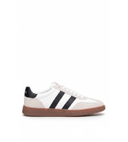 Lufian 111230322 Mike Erkek Hakiki Deri Klasik Sneaker Beyaz - Siyah