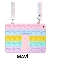 Apple iPad Air 1 9.7" Kılıf Cute Dolls Standlı Eğlenceli 3D Karekterli Çocuk Kıl (Mavi)