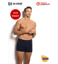 Jiber Erkek Premium Modal Pamuklu İz Yapmayan Lastik Yok Gibi Rahat 3'lü Paket Boxer