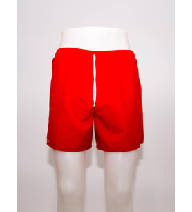 Erkek Deniz Şortu  Kısa Boardshort Fileli Kırmızı Meridyendukkan Trıbord 